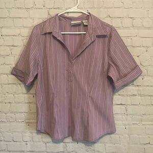 Fashion bug size XL woman’s purple striped shirt